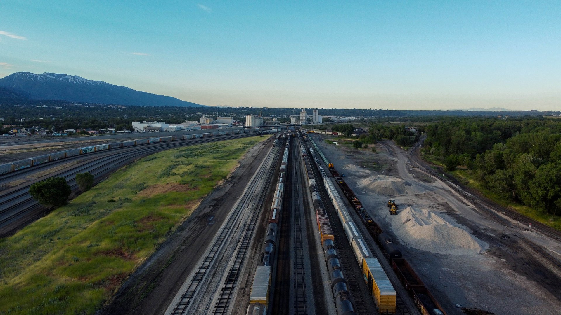 Ogden train yard aerial photography